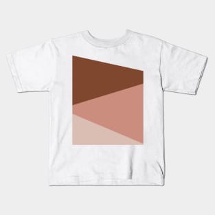 White Pink and Brown Pattern Kids T-Shirt